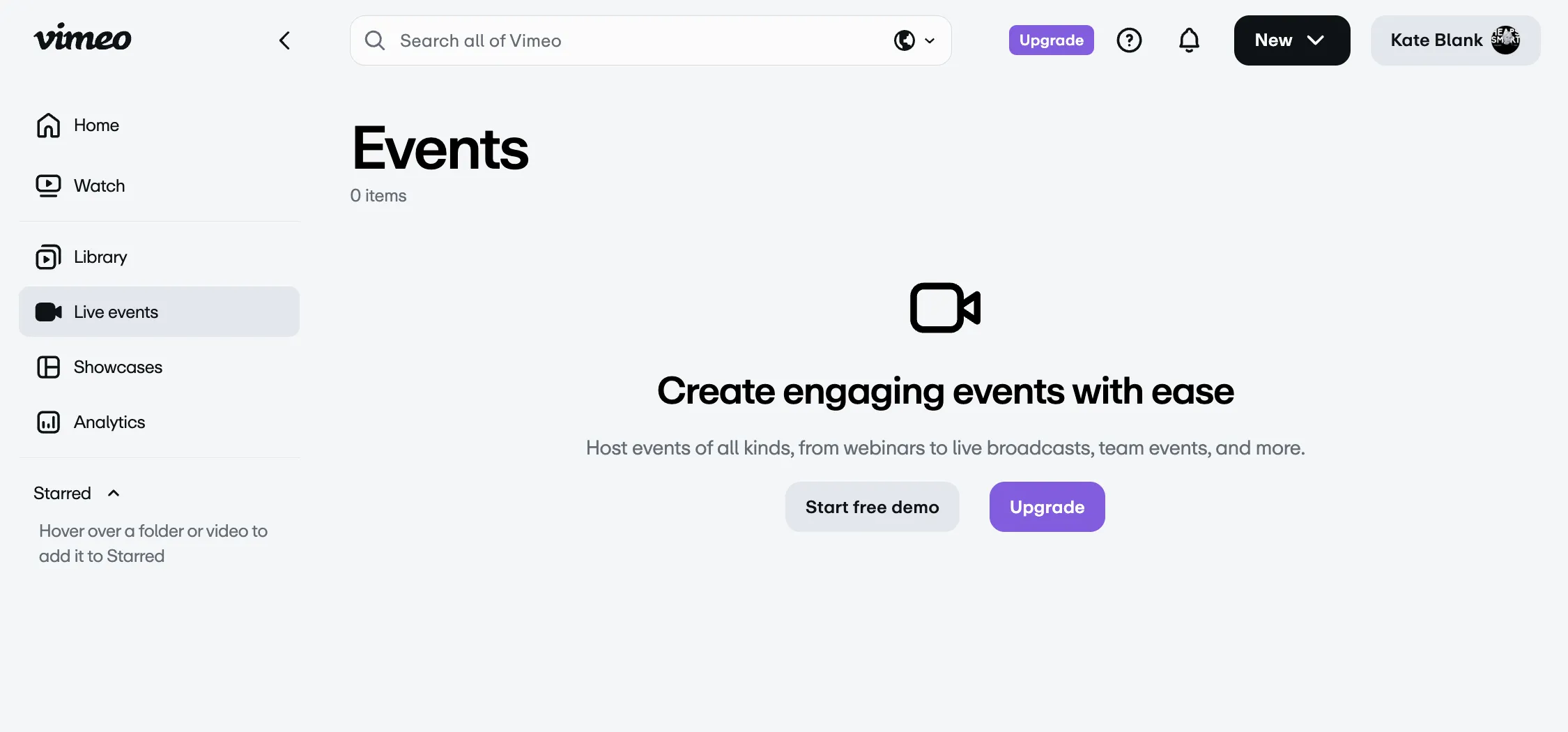 Vimeo interface screenshot 3