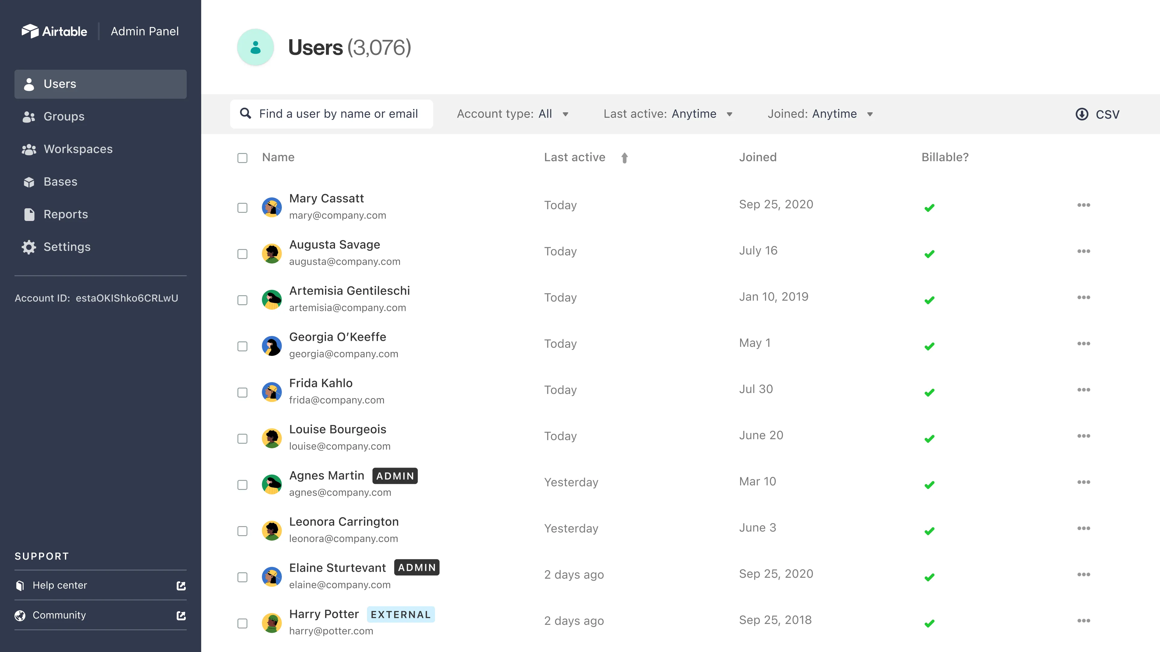 Airtable interface screenshot 1