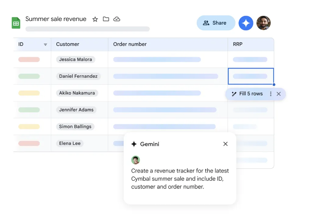 Google Sheets interface screenshot 1