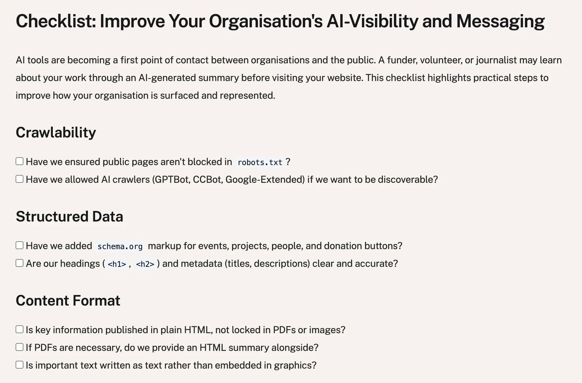 Cover for AI Visibility Check for Non-Profits: Can AI Find and Represent You?